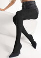 Divatos női harisnya fekete 3D rózsákkal GRACE B04 40 DEN Marilyn