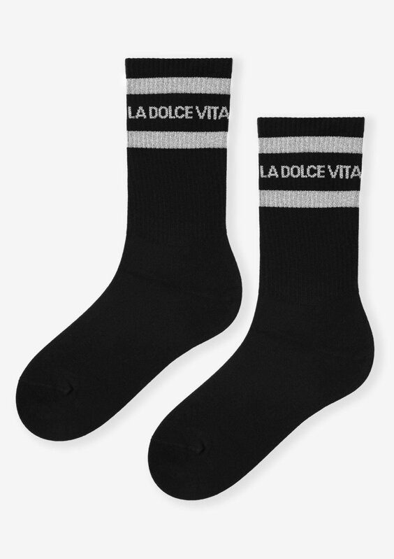 Női magas zokni fényes mintával LA DOLCE VITA URBAN SOCKS Marilyn
